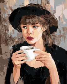 Zuty Žena s kávou, 80x100cm plátno napnuté na rám