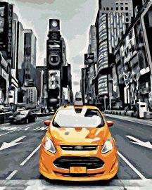 Zuty Žlté taxi v New Yorku, 80x100cm bez rámu a bez vypnutia plátna