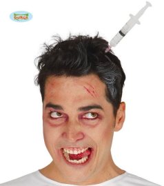 Guirca Injekčná striekačka v hlave čelenka - Halloween