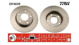 TRW Brzdový kotúč DF4039