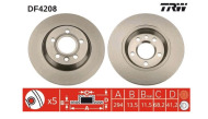 TRW Brzdový kotúč DF4208 - cena, porovnanie