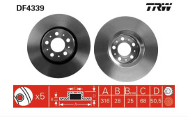 TRW Brzdový kotúč DF4339