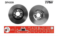 TRW Brzdový kotúč DF4339 - cena, porovnanie