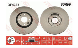 TRW Brzdový kotúč DF4363