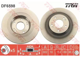 TRW Brzdový kotúč DF6598