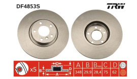 TRW Brzdový kotúč DF4853S