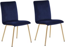 Beliani Sada 2 stoličky modrá RUBIO, 167032
