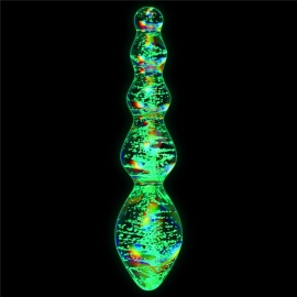 Lovetoy Glow-in-the-dark Twilight Gleam Glass Dildo Tantalizing Orbs