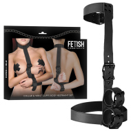 Fetish Submissive Bondage Collar & Wrist Cuffs Body Restraint Set - cena, porovnanie