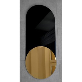 Alfaram.sk Exkluzívne oválne dekoratívne zrkadlo s čiernym lakobelom - ONYX