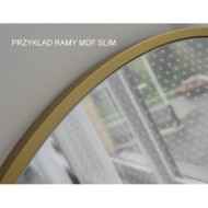 Alfaram.sk Polovičné oválne zrkadlo v zlatom MDF SLIM ráme s osvetlením - DOMI LED - cena, porovnanie