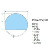 Alfaram.sk Kruhové zrkadlo v zlatom ráme MDF SLIM s voľným priestorom - OLENA LED - cena, porovnanie