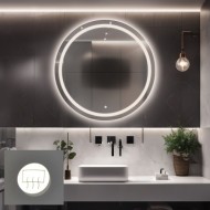 Alfaram.sk Kúpeľňové okrúhle zrkadlo s antiparnou podložkou- MAIA LED PREMIUM - cena, porovnanie