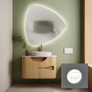 Alfaram.sk Kúpeľňové zrkadlo nepravidelného tvaru s antiparnou podložkou - KARO LED PREMIUM - cena, porovnanie