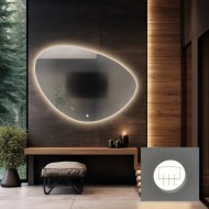 Alfaram.sk Kúpeľňové zrkadlo nepravidelného tvaru s antiparnou podložkou - OBSYDIAN LED PREMIUM - cena, porovnanie