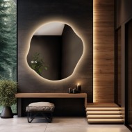Alfaram.sk Kúpeľňové zrkadlo nepravidelného tvaru s digitálnymi hodinami - CYRKON LED PREMIUM - cena, porovnanie