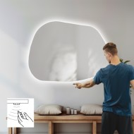 Alfaram.sk Kúpeľňové zrkadlo nepravidelného tvaru so senzorovým spínačom - BAZALT LED PREMIUM - cena, porovnanie