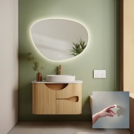Alfaram.sk Kúpeľňové zrkadlo nepravidelného tvaru s vypínačom - AGAT LED PREMIUM - cena, porovnanie