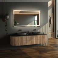 Alfaram.sk Obdĺžnikové kúpeľňové zrkadlo s digitálnymi hodinami - EMI LED PREMIUM - cena, porovnanie