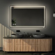 Alfaram.sk Obdĺžnikové kúpeľňové zrkadlo s digitálnymi hodinami - MIA LED PREMIUM - cena, porovnanie