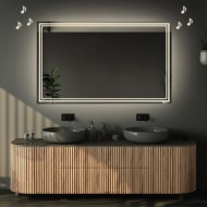 Alfaram.sk Obdĺžnikové kúpeľňové zrkadlo s reproduktorom bluetooth - MIA LED PREMIUM - cena, porovnanie
