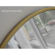 Alfaram.sk Zrkadlo polkruhové v čiernom ráme s osvetlením MDF SLIM - Hilda LED - cena, porovnanie