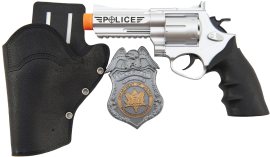 Teddies Policajná pištoľ klepacia 20 cm