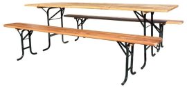 Mat Súprava záhradná pivná drevo/kov stôl + 2 lavice