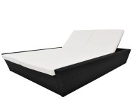 vidaXL Záhradná posteľ s poduškou polyratan čierna 42903 - cena, porovnanie