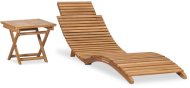vidaXL Skladacie záhradné ležadlo so stolíkom masívne teakové drevo, 310666 - cena, porovnanie
