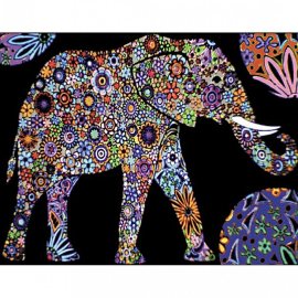 Colorvelvet Zamatový obrázok Slon