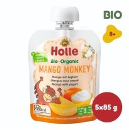 Holle Mango monkey bio detské ovocné pyré s jogurtom 5x85g - cena, porovnanie