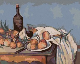 Zuty Maľovanie podľa čísel - Cibuľa a fľaša (P. Cézanne), 40 x 50 cm, napnuté plátno na rám
