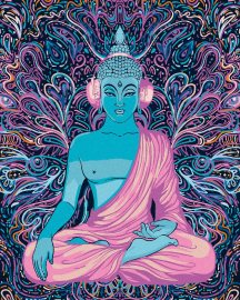 Zuty Maľovanie podľa čísel - Fialový Budha, 40 x 50 cm, napnuté plátno na rám