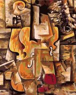 Zuty Maľovanie podľa čísel - Husle a hrozno (Picasso), 40 x 50 cm, napnuté plátno na rám - cena, porovnanie
