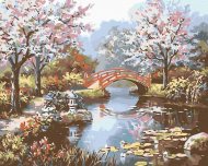Zuty Maľovanie podľa čísel - Japonská záhrada, 100 x 80 cm, vypnuté plátno na rám - cena, porovnanie