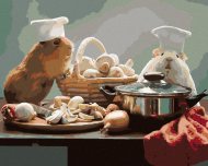 Zuty Morčatá varia obed, 40x50 cm, vypnuté plátno na rám - cena, porovnanie
