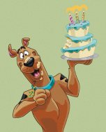 Zuty Scooby s narodeninovou tortou (Scooby Doo), 40x50 cm, vypnuté plátno na rám - cena, porovnanie