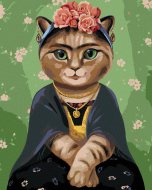Zuty Maľovanie podľa čísel - Frida Kahlo ako mačka, 40 x 50 cm, napnuté plátno na rám - cena, porovnanie