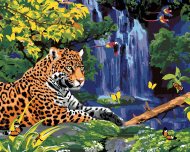 Zuty Maľovanie podľa čísel - Jaguár pri vodopáde a papagáje (Howard Robinson), 40 x 50 cm, napnuté plátno na ráme - cena, porovnanie