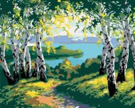 Zuty Maľovanie podľa čísel - Jesenná lesná krajina s brezami a riekou, 40 x 50 cm, bez rámu a bez napnutia plátna - cena, porovnanie