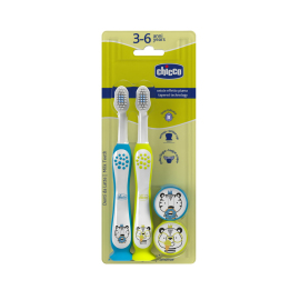 Chicco Set zubných kefiek pre deti Tiger-Panda