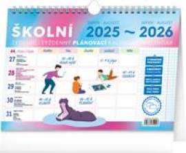 Školní plánovací kalendář s háčkem 2026, 30 x 21 cm