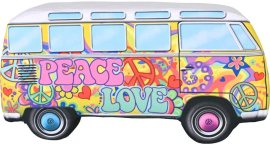 Impar Plyšový VW Minivan Hippie
