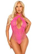 Leg Avenue Lace and Net Keyhole Crossover Teddy - cena, porovnanie