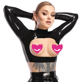 LateX Open Cup Latex Crop Top