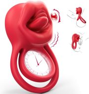 Superlove Vibrating Cock Ring with Licking Tongue - cena, porovnanie