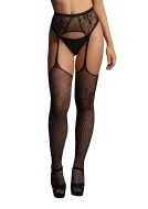 Le Désir Fishnet and Lace Garterbelt Stockings - cena, porovnanie