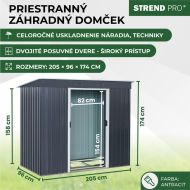 Strend Pro Domček, záhradný, plech, 217x110x174 cm 2172933 - cena, porovnanie