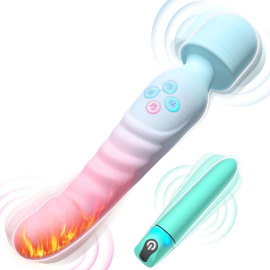 Superlove Double Pleasure Heating Massage Wand & Bullet Vibrator Set